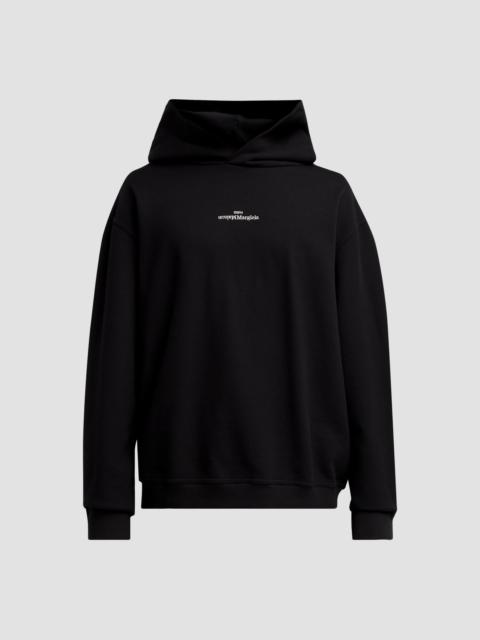 Maison Margiela Men's Reversed Logo Cotton Hoodie - Black