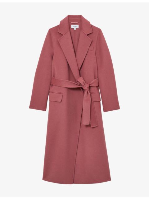 REISS Marlowe Longline Double-Breasted Wool-Blend Coat
