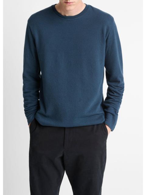 Vince Striped Double-Knit Pima Cotton Long-Sleeve T-Shirt