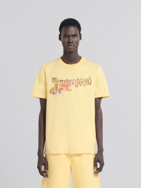 Marni YELLOW ORGANIC JERSEY REGULAR-FIT T-SHIRT WITH PRINT