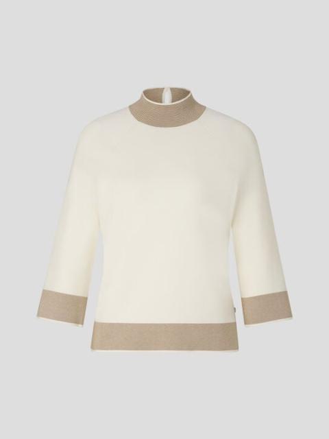 BOGNER Magda sweater in Off-white/Camel