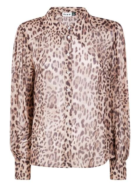 RIXO Introducing the "BLAKE" TOP MILA LEOPARD BROWN by RIXO, a statement piece in the shirt category. Cra