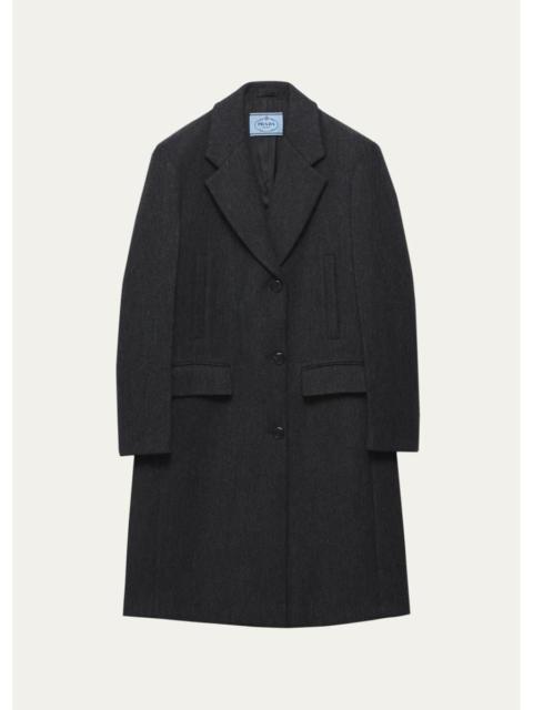 Prada Notch Lapel Wool Coat