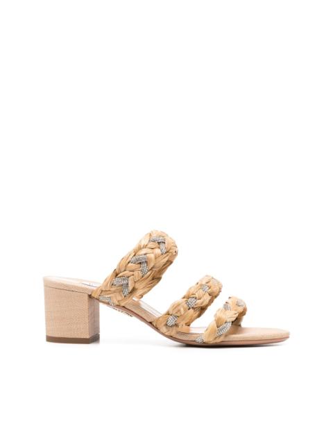 AQUAZZURA 50mm Costiera Crystal mules
