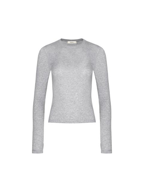 PANGAIA Women's 365 Cotton-Stretch Long-Sleeved Top - Grey Marl