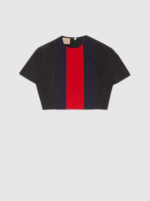 GUCCI Silk cropped top with Web