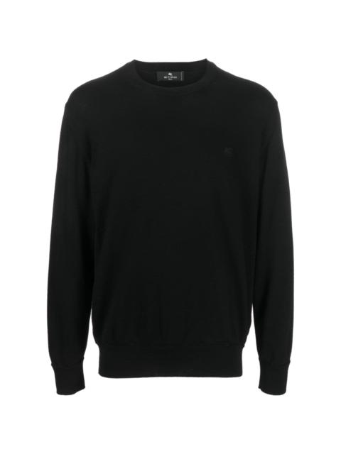 Pegaso-embroidered wool jumper