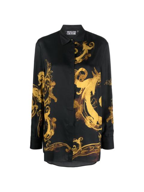 VERSACE JEANS COUTURE Chain Couture-print satin shirt
