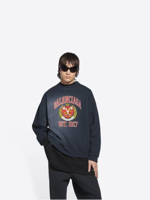 BALENCIAGA College Regular Crewneck in Blue