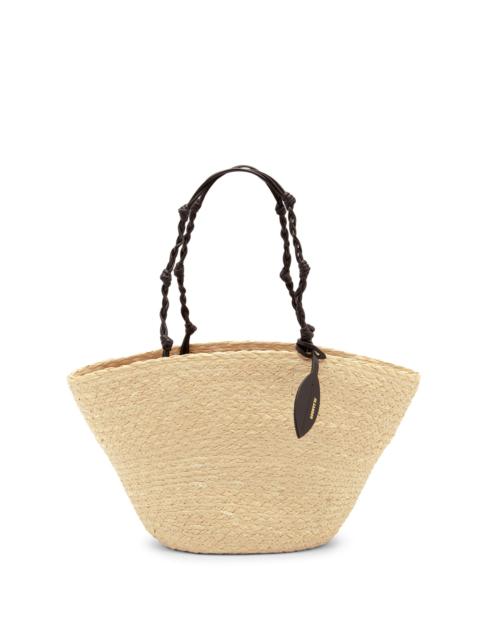 Jil Sander Women's Tangle Small Raffia Bucket Bag - Natural Black