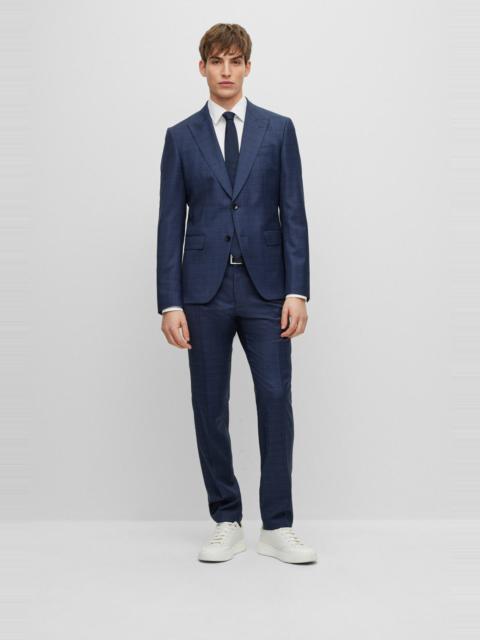BOSS SLIM-FIT SUIT IN PATTERNED STRETCH WOOL