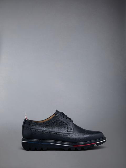 Thom Browne Longwing Brogue W/ Bar Treaded Sole in Pebble Grain Leather