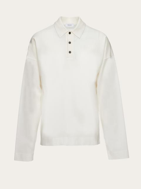 FERRAGAMO Jersey piquet long sleeved polo