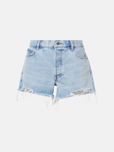 FRAME The Hang mid-rise denim shorts