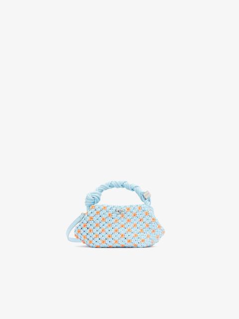 GANNI MINI BOU BAG IN BRAIDED BLUE