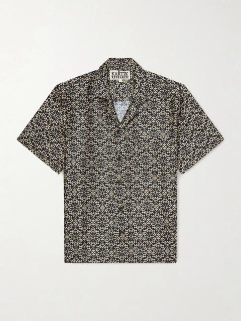 KARTIK RESEARCH Camp-Collar Printed Silk Shirt