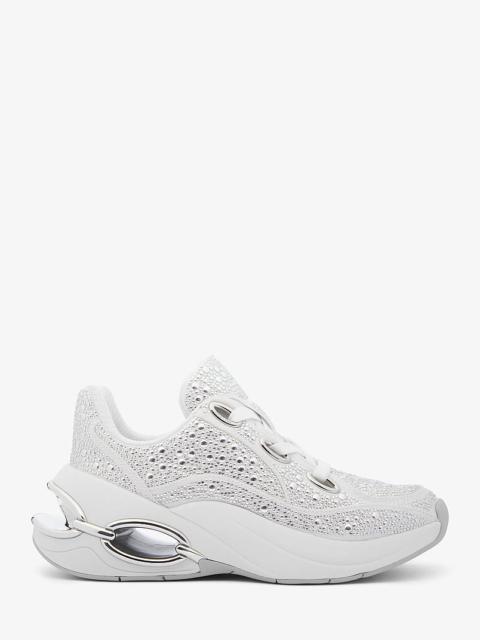 MICHAEL KORS Toni Embellished Linen Blend Trainer