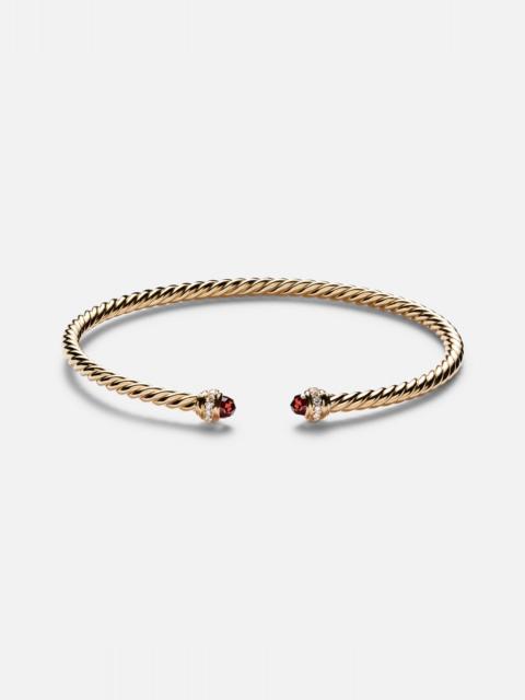 DAVID YURMAN Cablespira® Flex 18kt gold cuff bracelet with garnets and diamonds