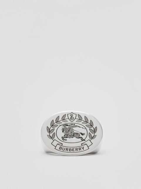 Burberry Engraved EKD Palladium-plated Signet Ring