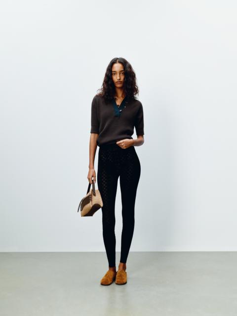JW Anderson WOMENS KNITTED POLO TOP IN MILITARY GREEN