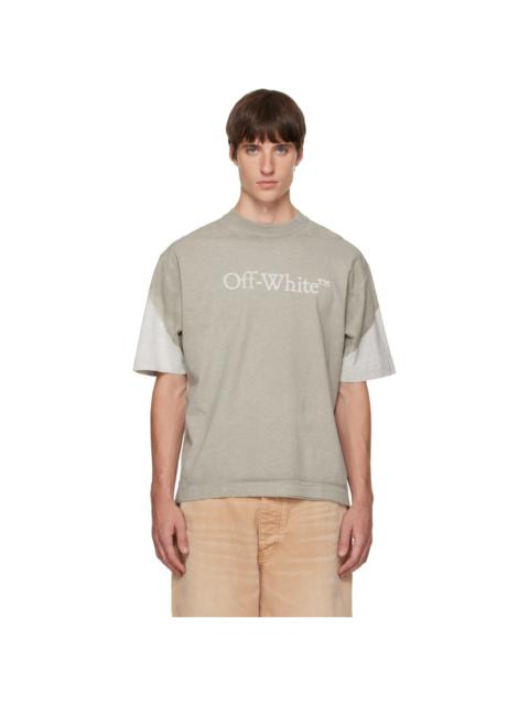 Off-White Gray & White Negative Big Bookish Skate S/S T-shirt