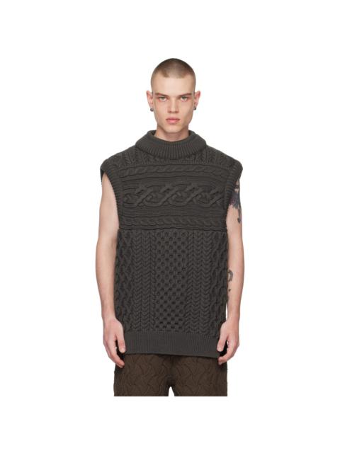 ROBYN LYNCH Brown Oversized Vest