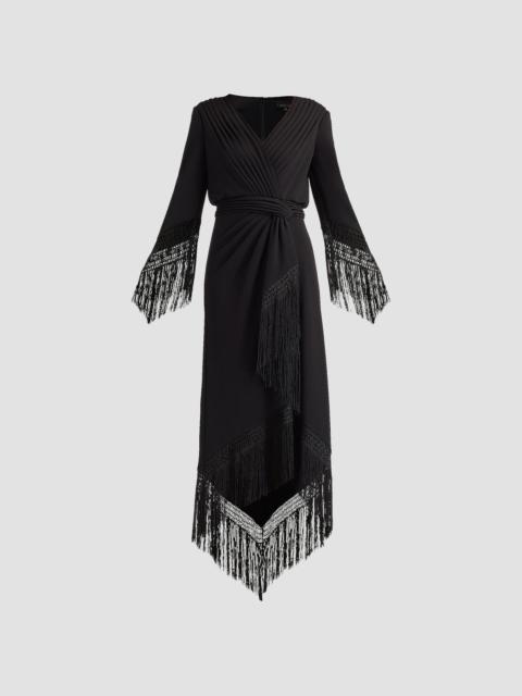 TADASHI SHOJI Women's Fringe-Hem Cocktail Dress - Black