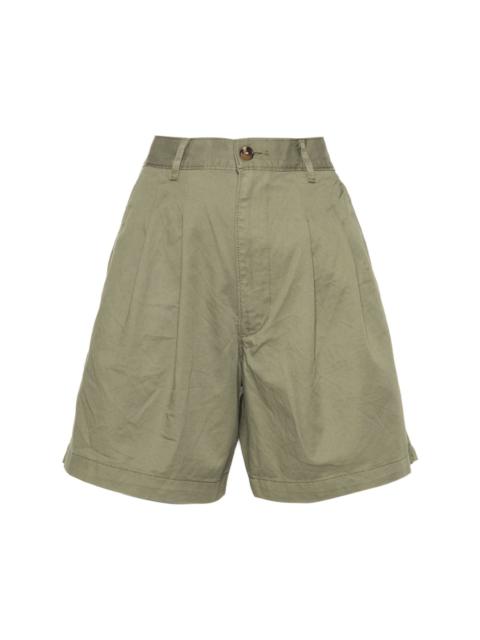 pleat-detail twill shorts