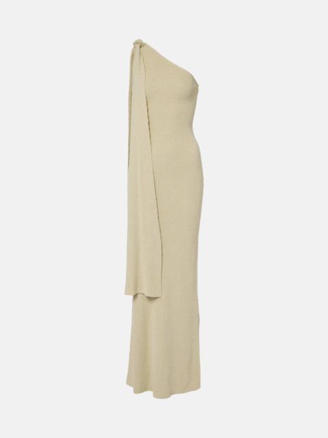 Dara one-shoulder draped maxi dress