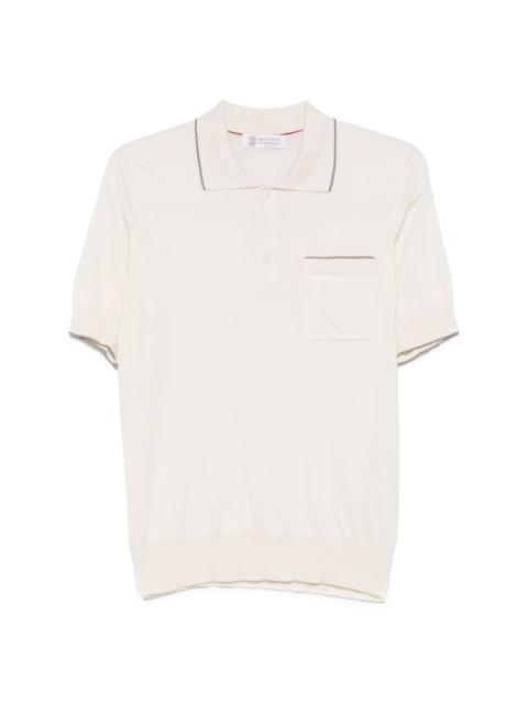 Brunello Cucinelli contrast-trim polo shirt