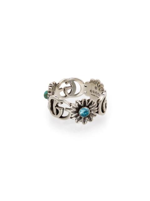 Double G floral-detail ring