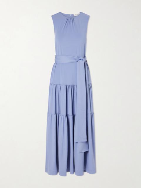 Altuzarra Liza Belted Tiered Gathered Jersey Maxi Dress