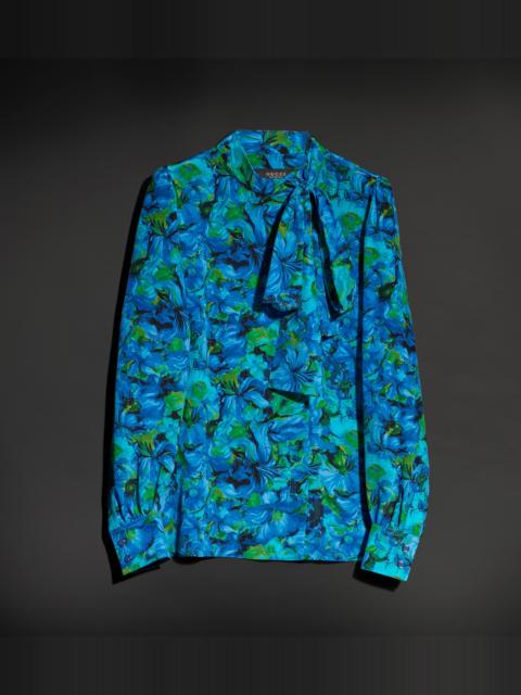 GUCCI Printed silk crêpe de chine shirt