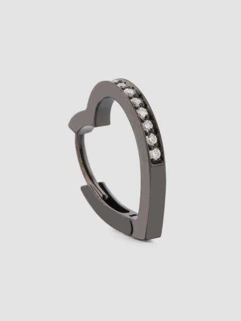 REPOSSI Women's Antifer 18K Black Gold & 0.06 TCW Diamond Heart Hoop Earring - Black Gold