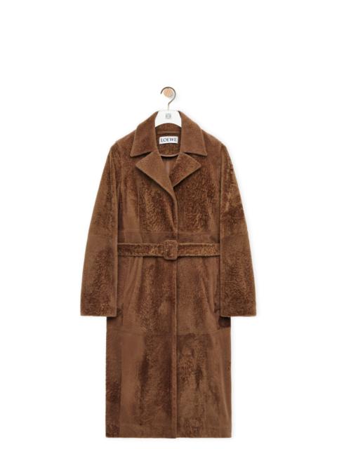 Coat in shearling