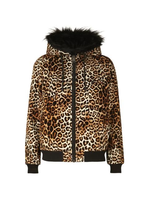 Tasha leopard-print hooded jacket