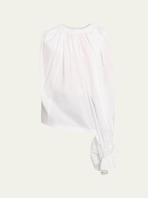 Comme Des Garçons Asymmetric Gathered Blouse
