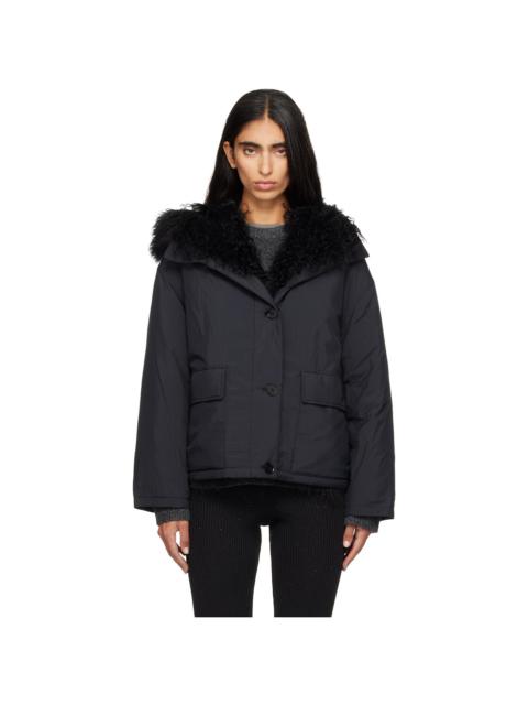 Yves Salomon Black Short Down Jacket
