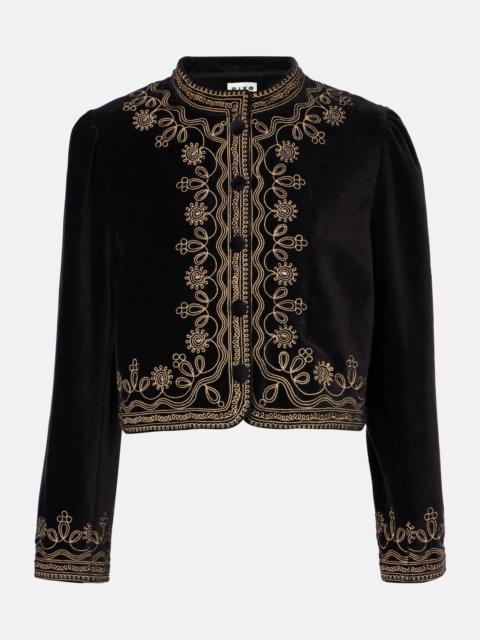 RIXO Denver embroidered cotton jacket