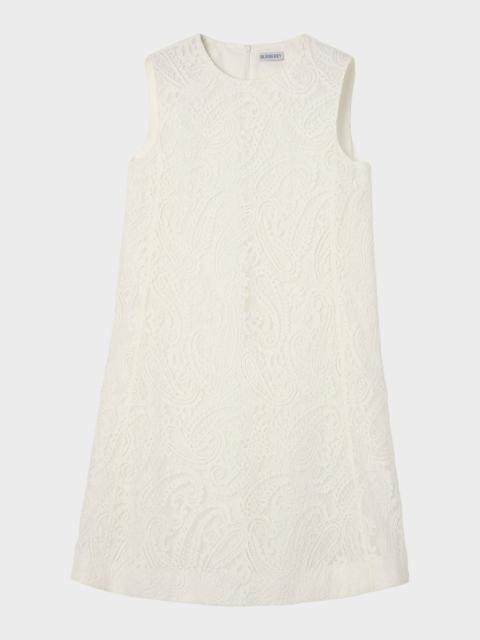 Burberry Elysande Paisley Lace Sleeveless Mini Dress