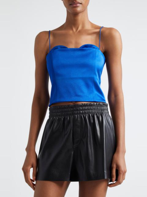 Alice + Olivia Alice + Olivia Ada Peekaboo Bustier Crop Camisole in Royal at Nordstrom