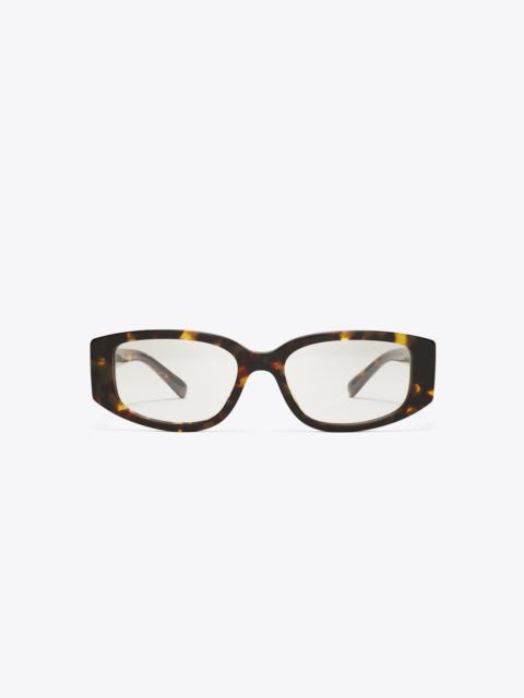 TORY BURCH Pierced Rectangle Eyeglasses