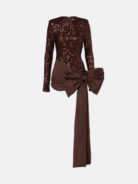 ROTATE Bow-detail sequined minidress