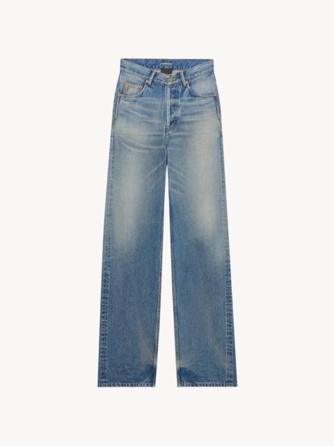 SAINT LAURENT CASSANDRE V-WAIST LONG BAGGY JEANS