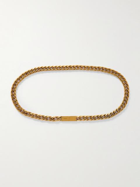 SAINT LAURENT Burnished Gold-tone Belt