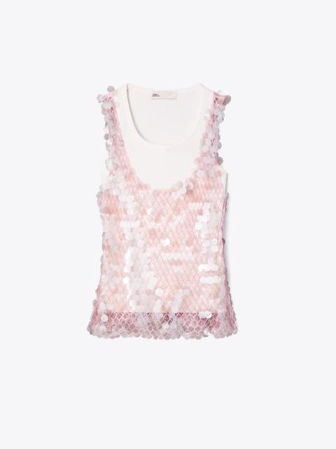 TORY BURCH Sequin Mesh Top