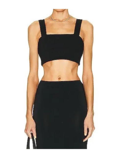 BLACK MICRO TUBE TOP WITH STRAPS
