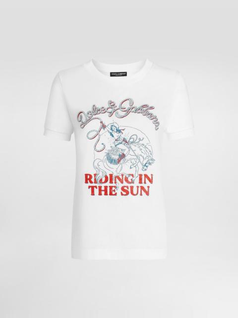 Dolce & Gabbana Jersey t-shirt with print and embroidery