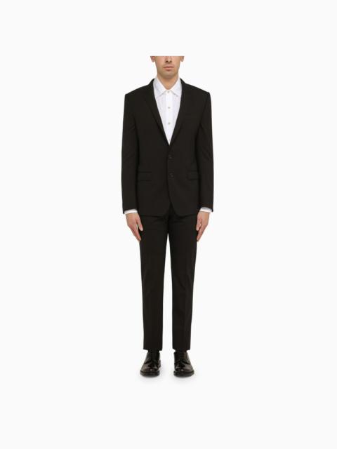 Black wool single-breasted suit