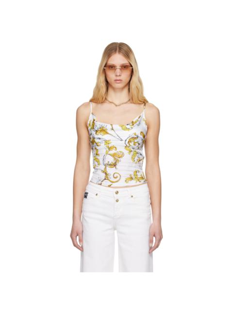 VERSACE JEANS COUTURE White Outline Barocco Camisole